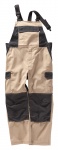 ARBEITSHOSE | Latzhose Premium - Modell 588 von BEB / Farbe: Sand/Schwarz / 60% Baumwolle, 40% Polyester, 300 g/m, CANVAS